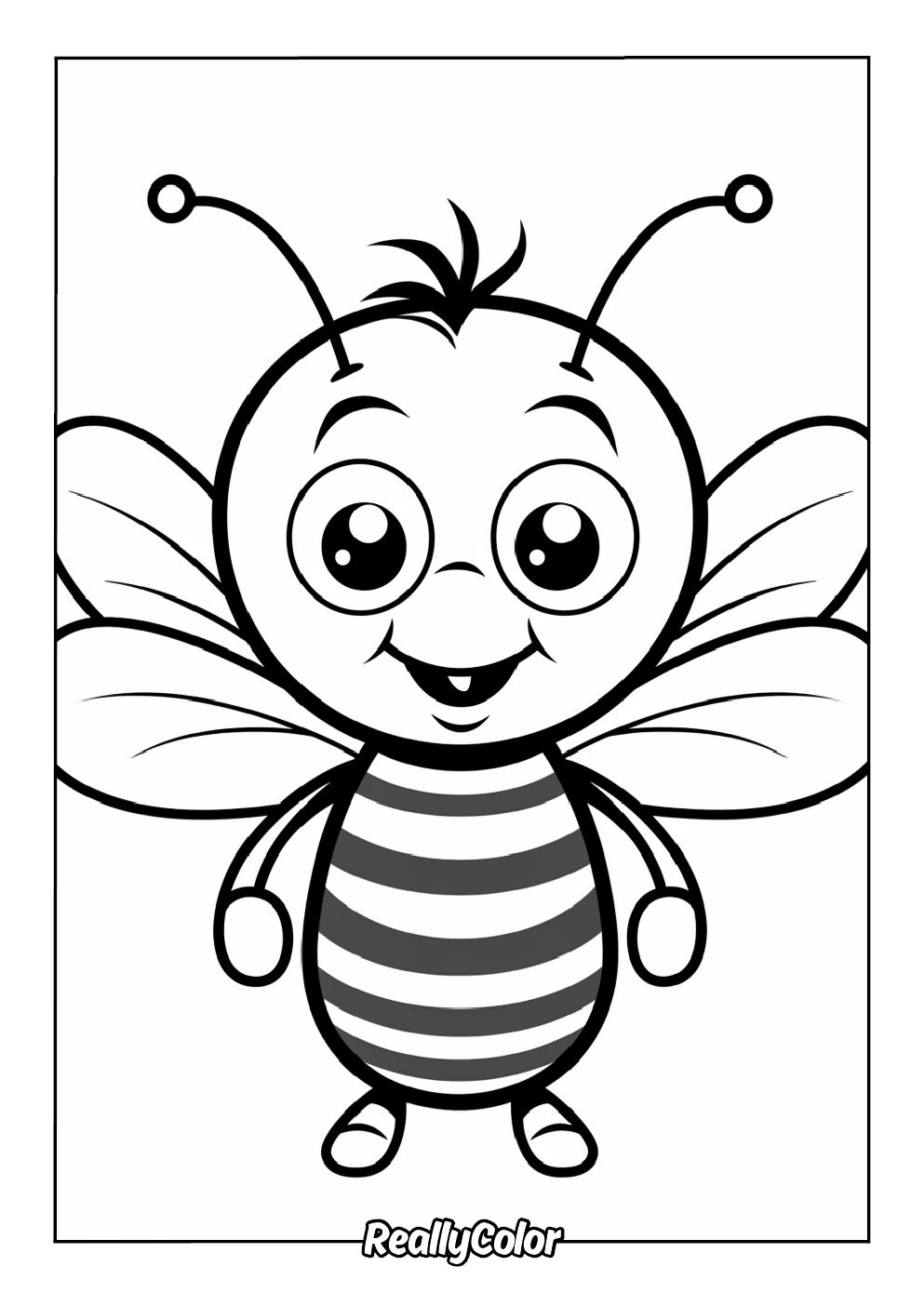 Adorable bee to color for kids