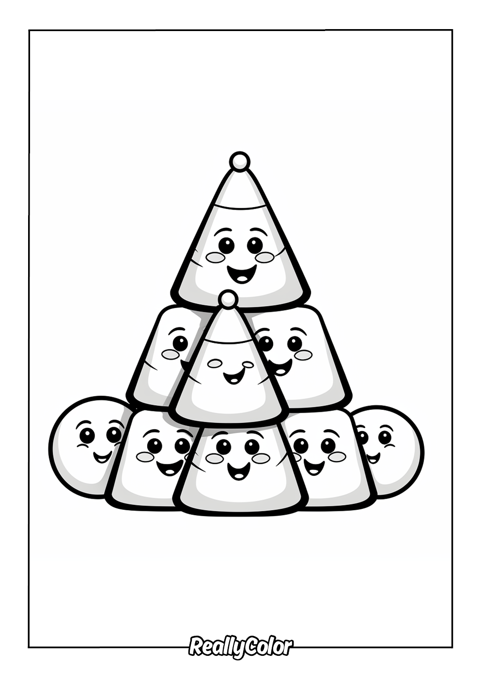 Adorable candy corn easy to color