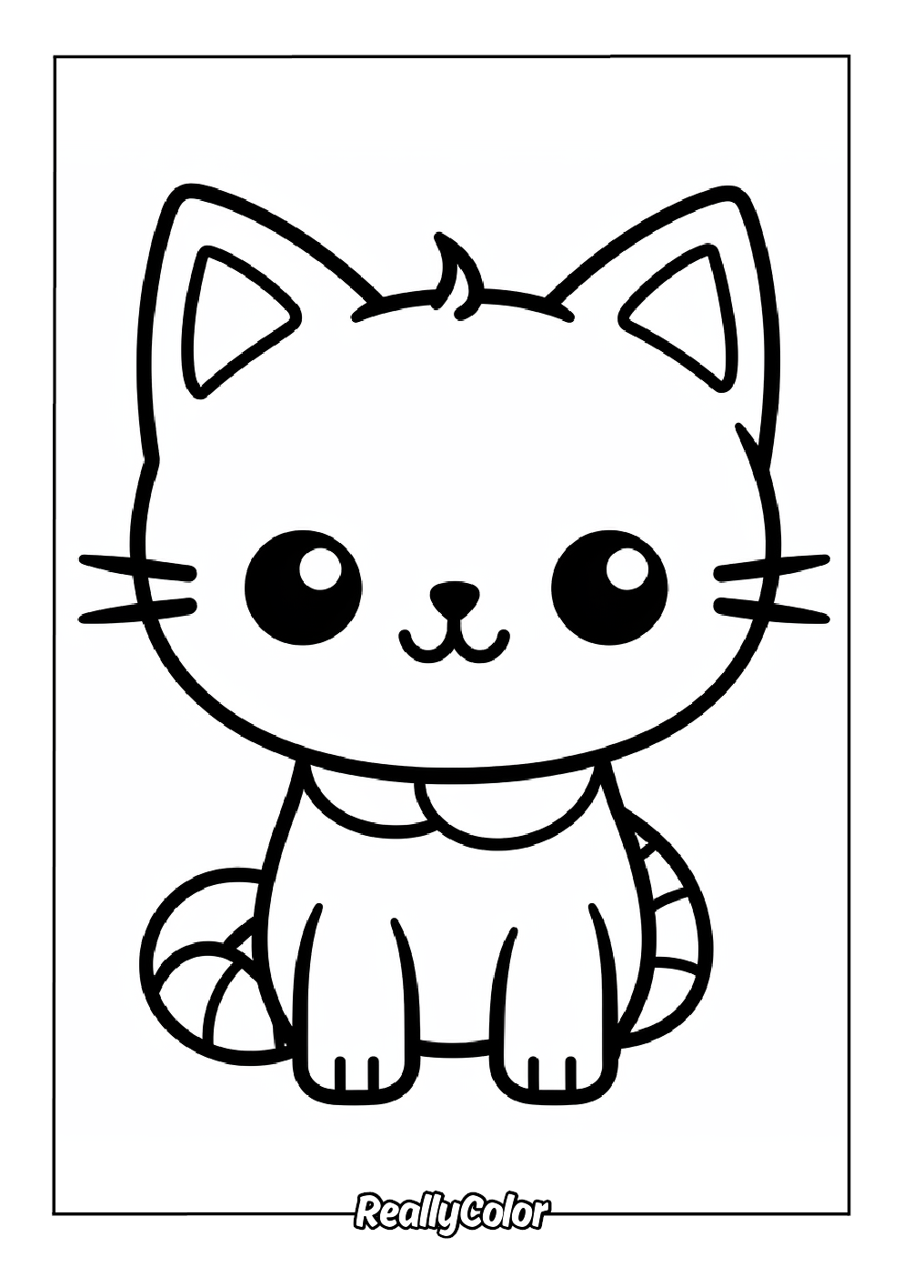 Adorable cat coloring page