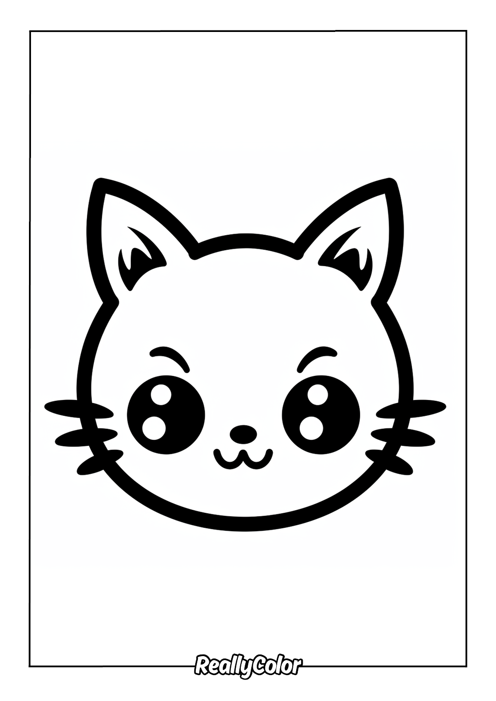 Adorable face of cat for coloring