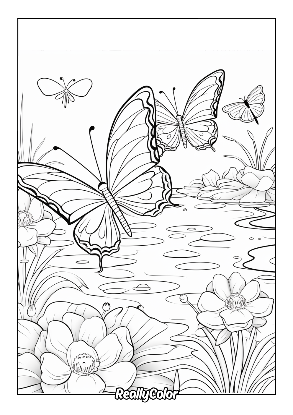 Adult coloring page of butterfly