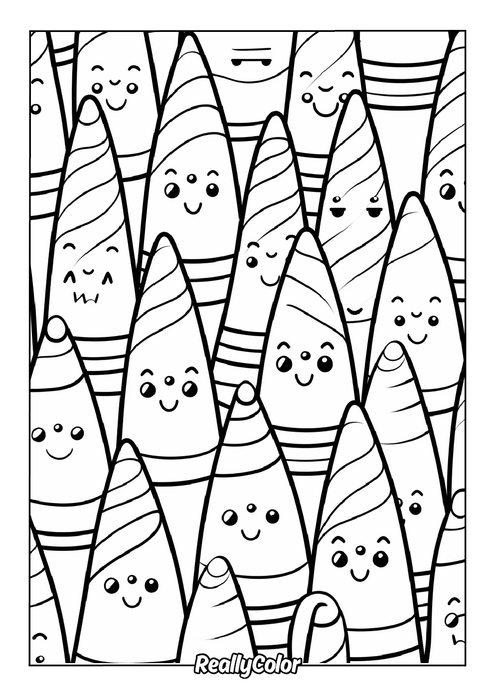 Adults coloring page of candy corn