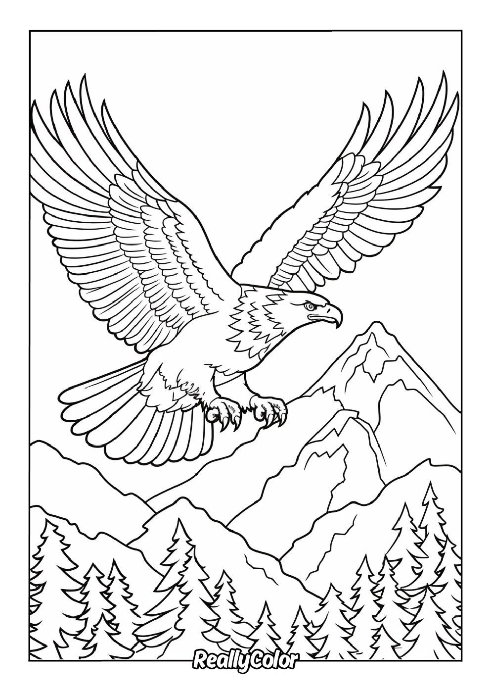 Amazing coloring page of an eagle