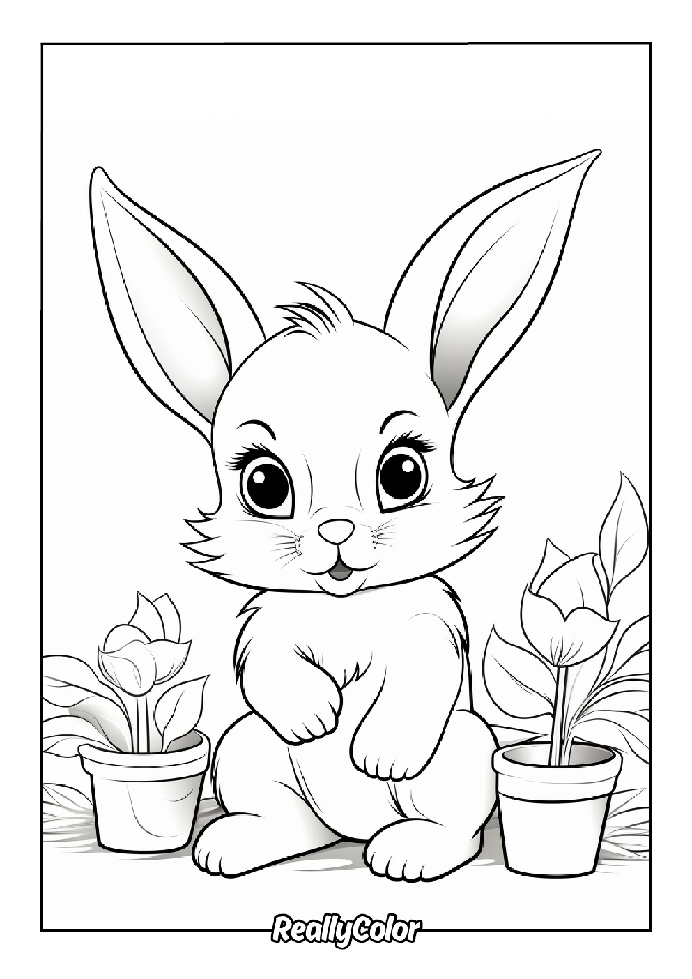 Anime bunny coloring page