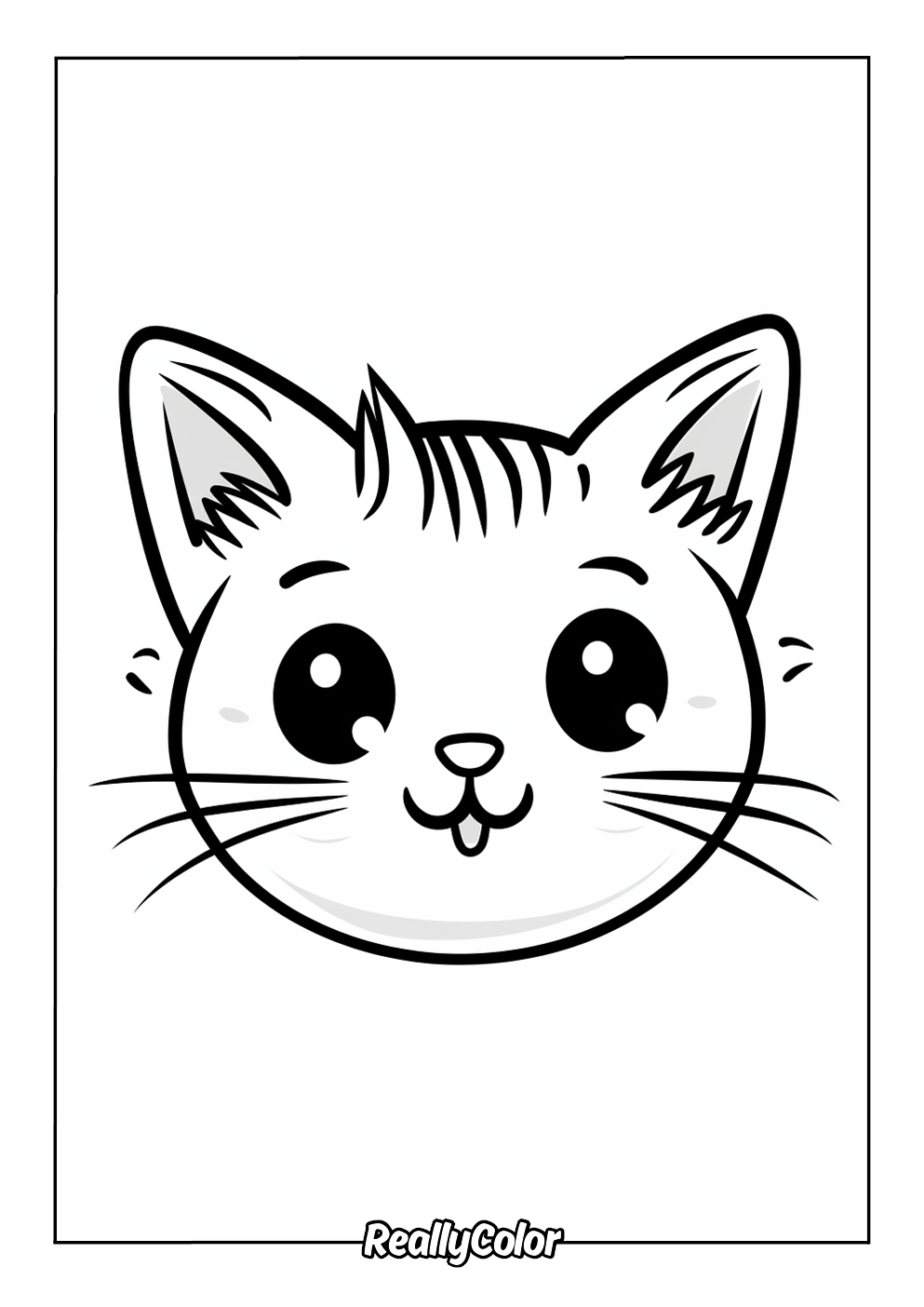 Anime cat face coloring page