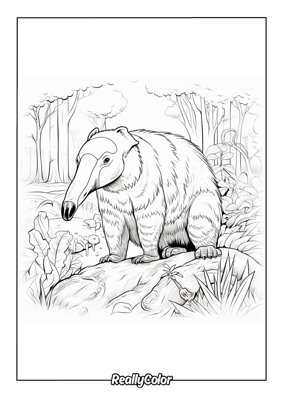 Anteater picture to color