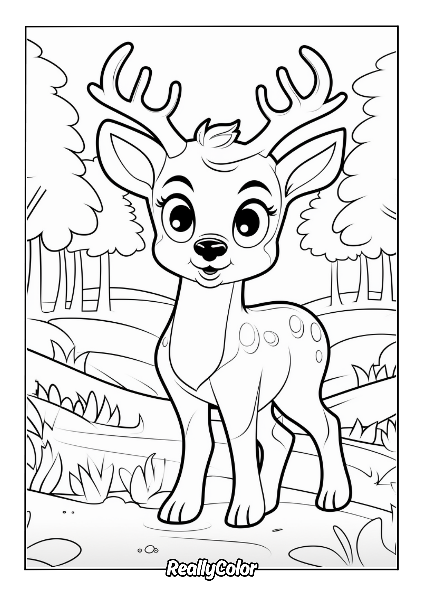 Baby deer coloring page
