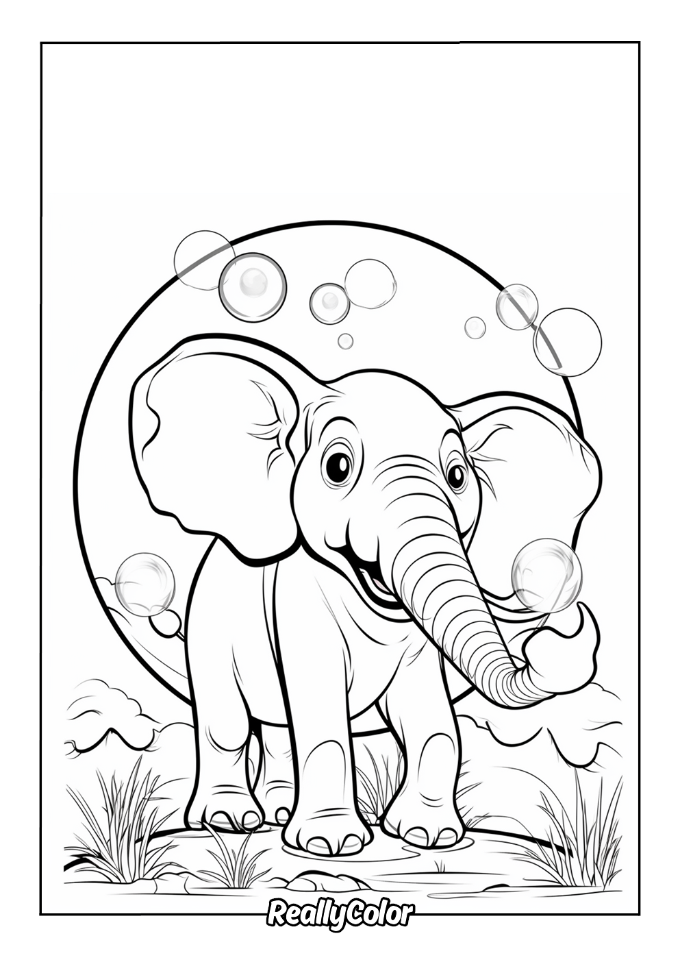 Baby elephant coloring page
