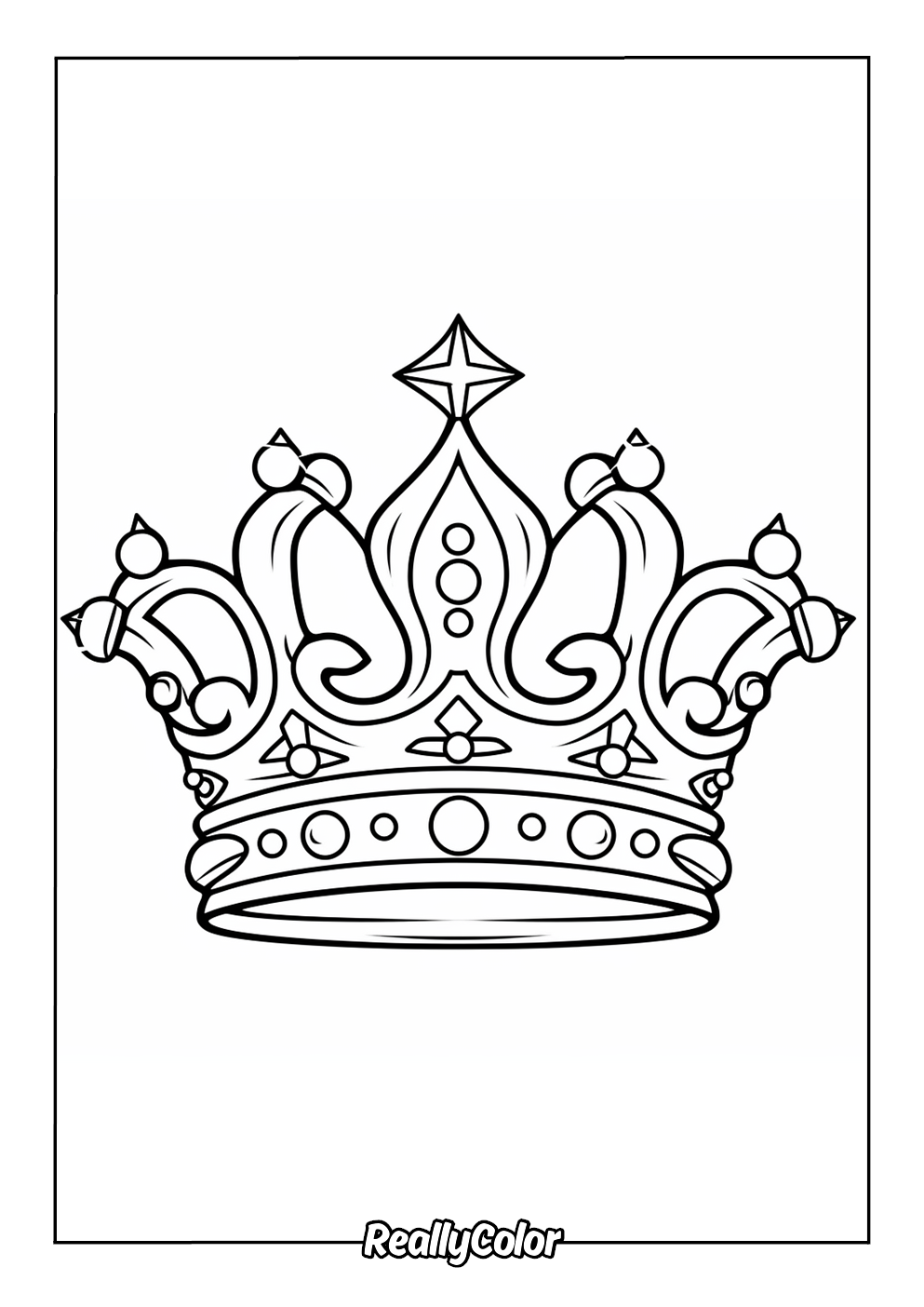 Beautiful coloring page of a crown