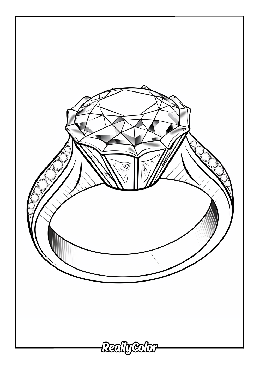 Beautiful diamond ring easy to color