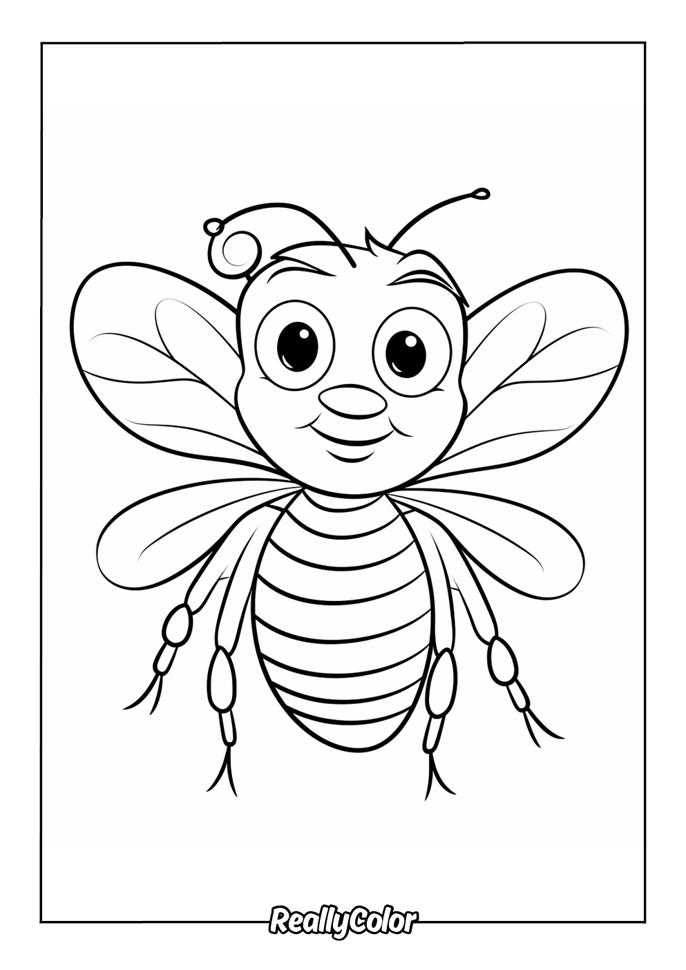Bee coloring page for kids