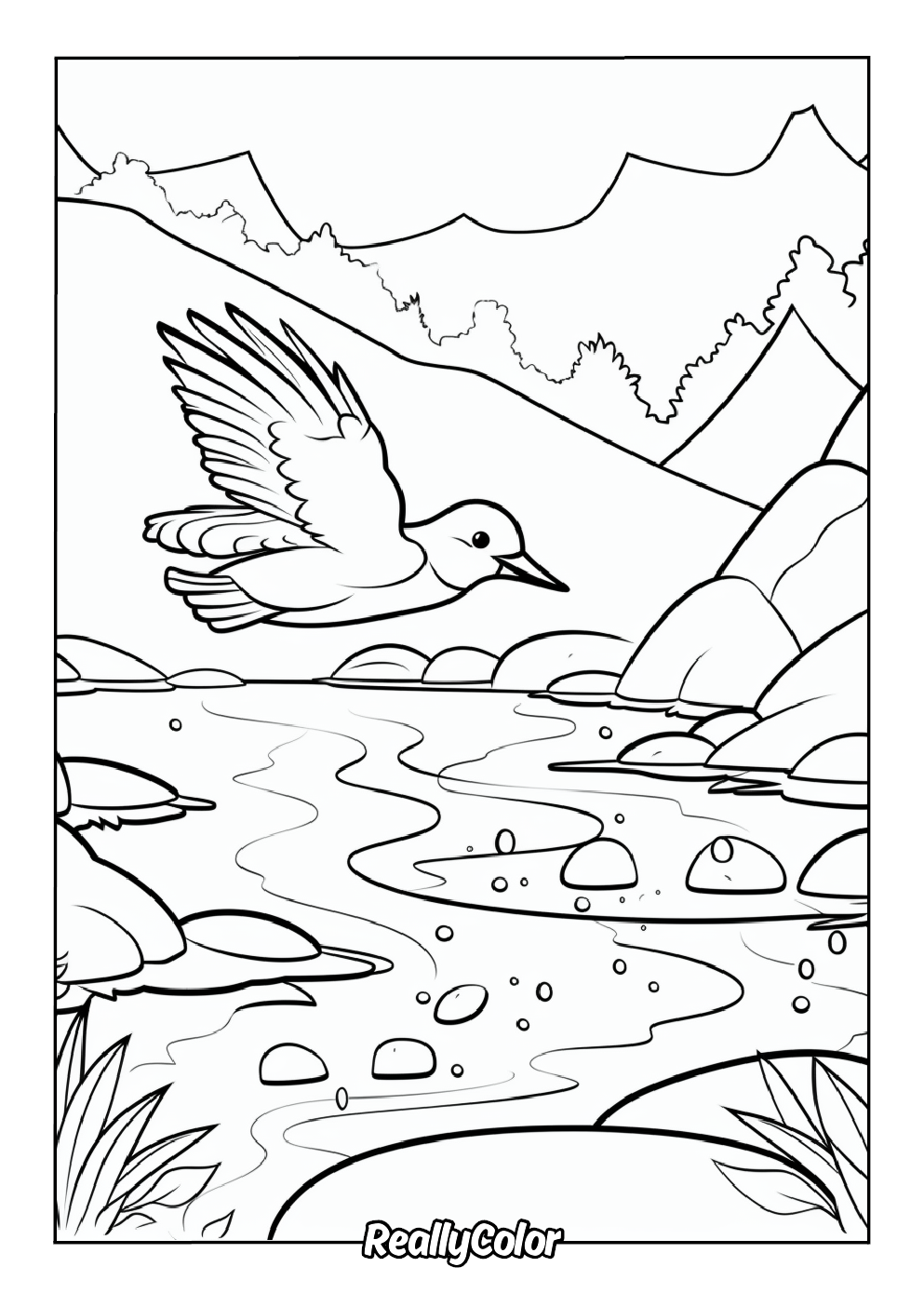 Bird flying over the valley
