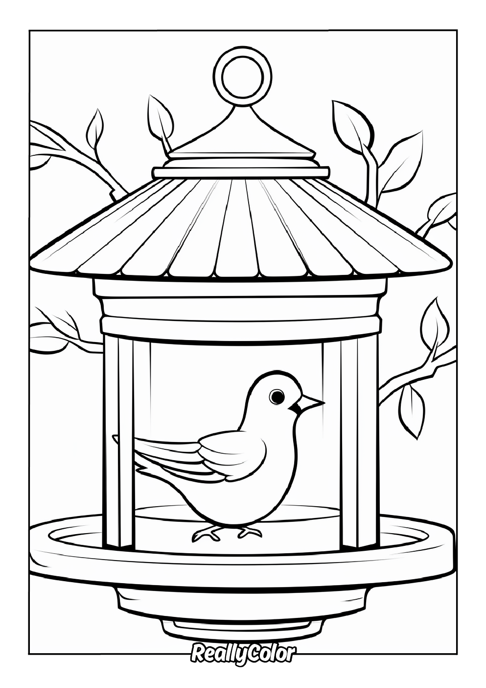 Birdhouse coloring page