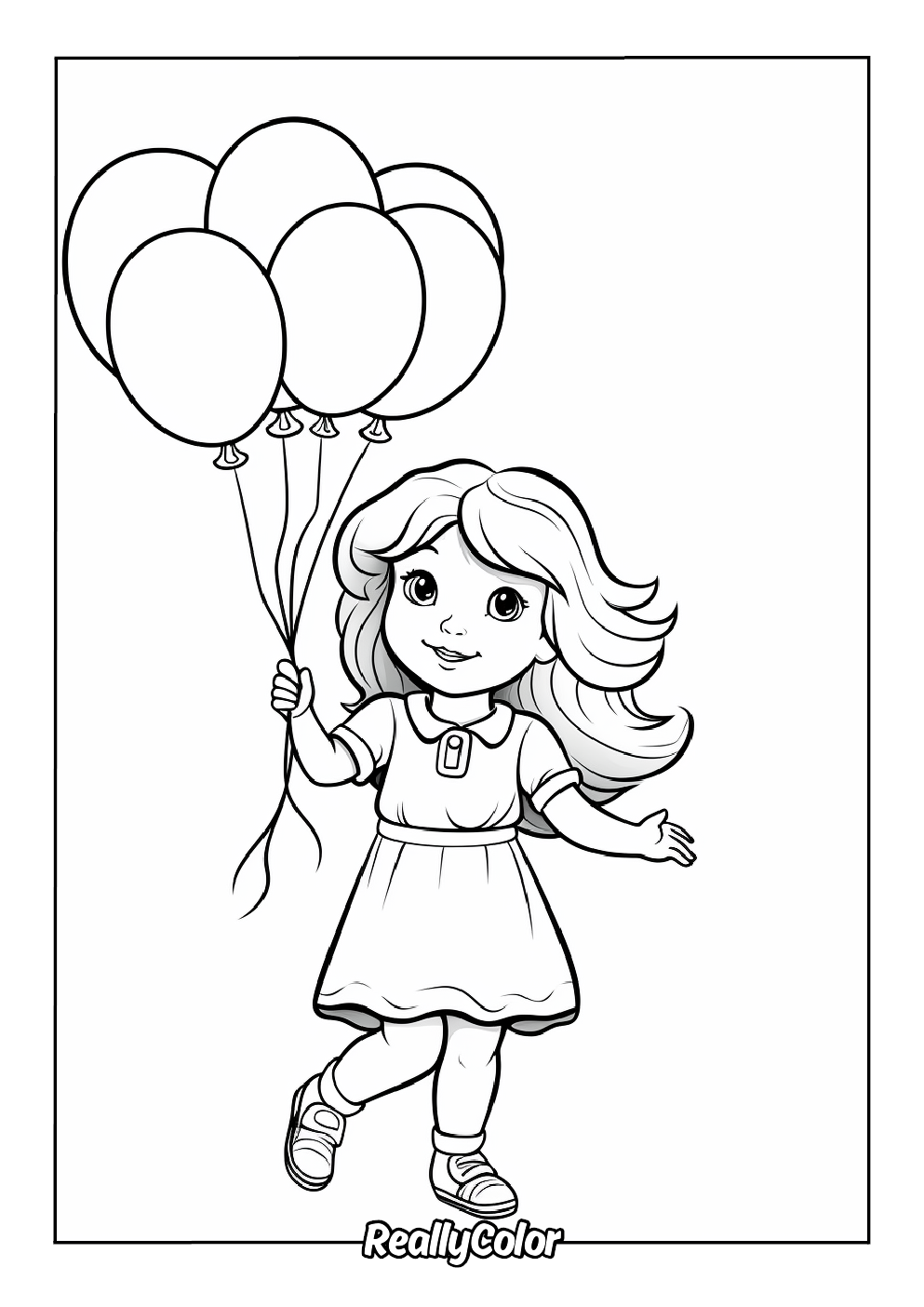 Birthday balloons coloring page