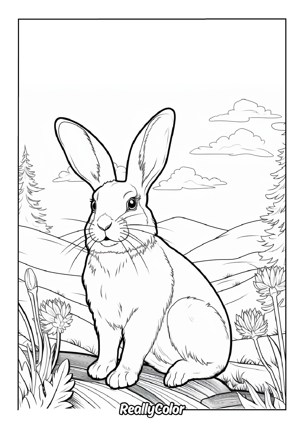 Bunny adult coloring page