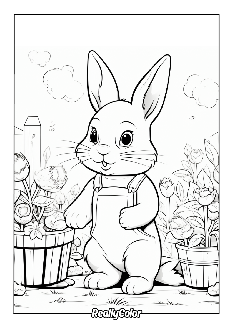 Bunny color page for adults