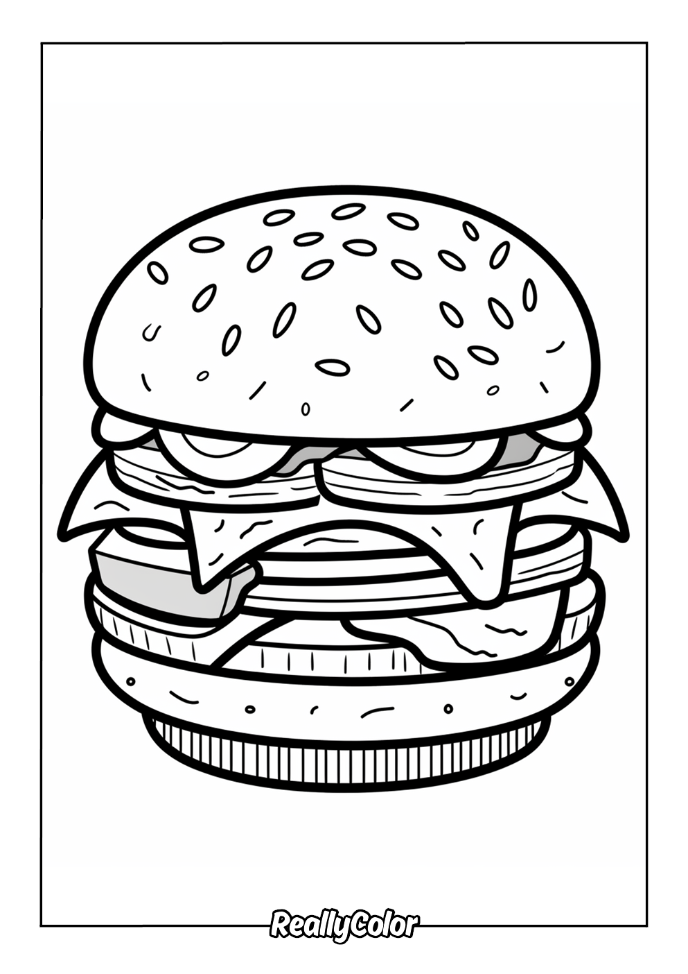Burger coloring page