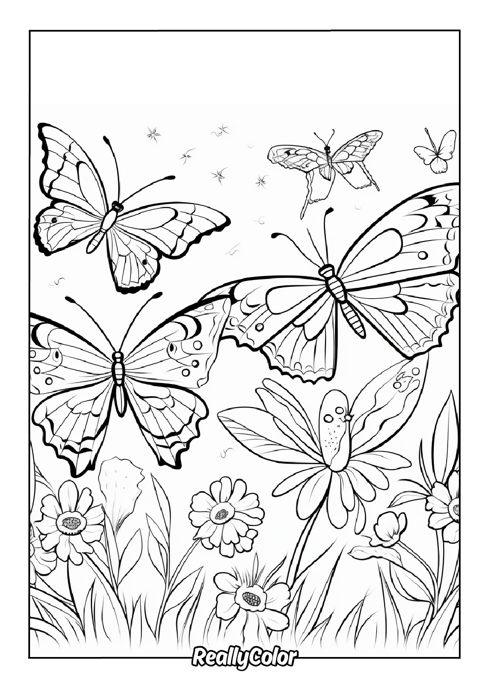 Butterflies coloring page