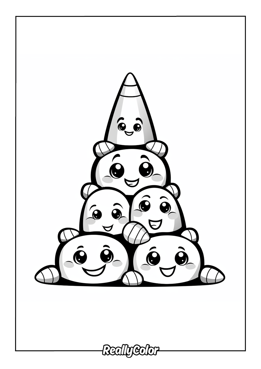 Candy corn coloring page