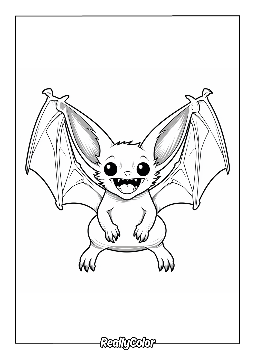 Cartoon bat for coloring