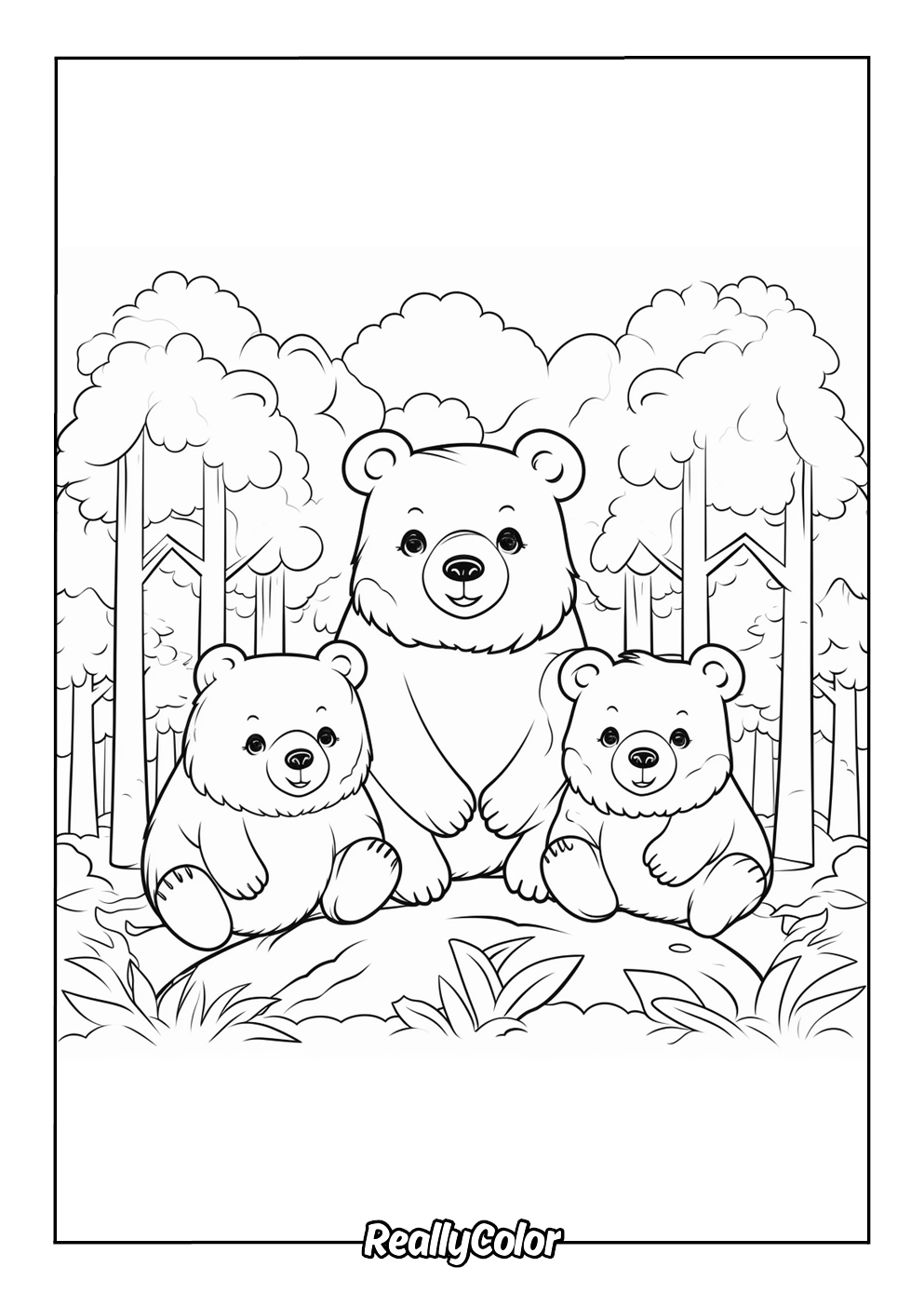 Cartoon bears family