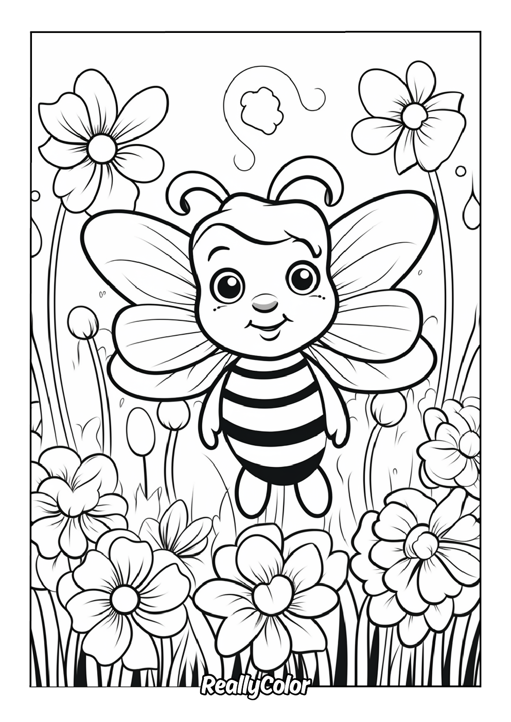 Cartoon bee to color