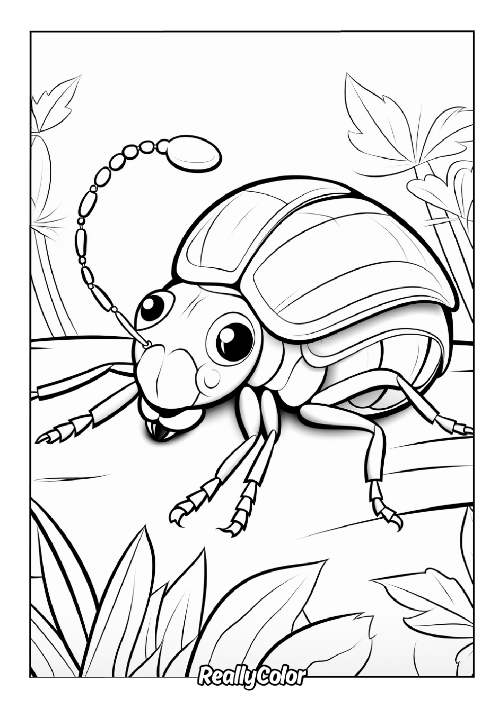 Cartoon beetle to color