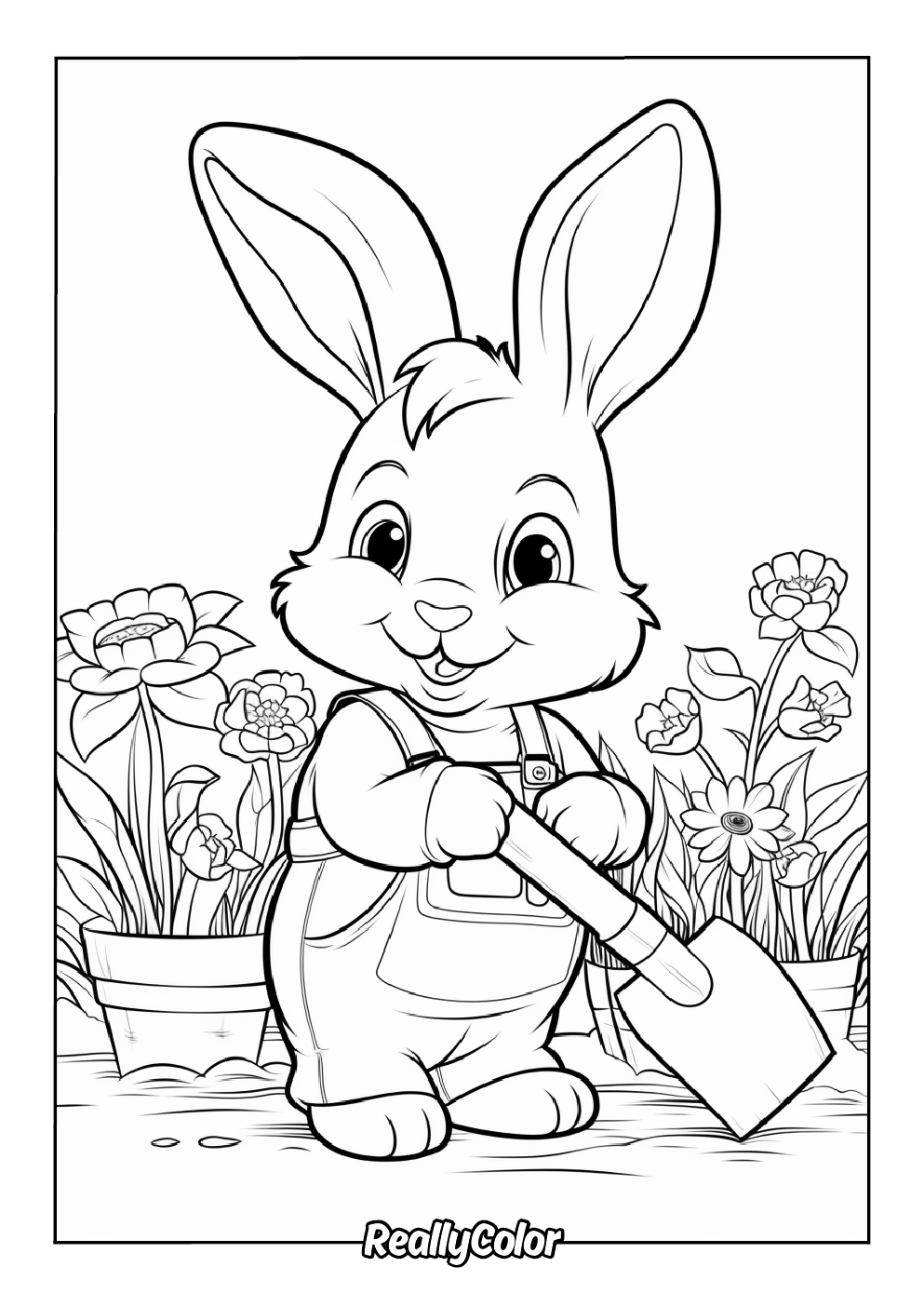Cartoon bunny coloring page