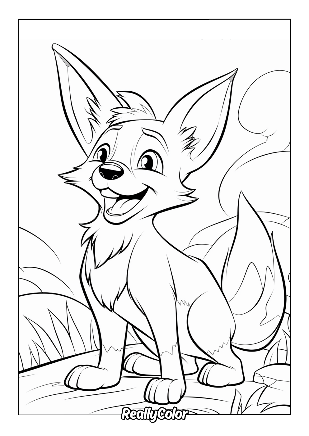 Cartoon coyote to color