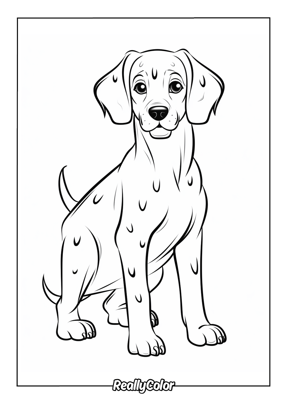 Cartoon dalmatian easy to color