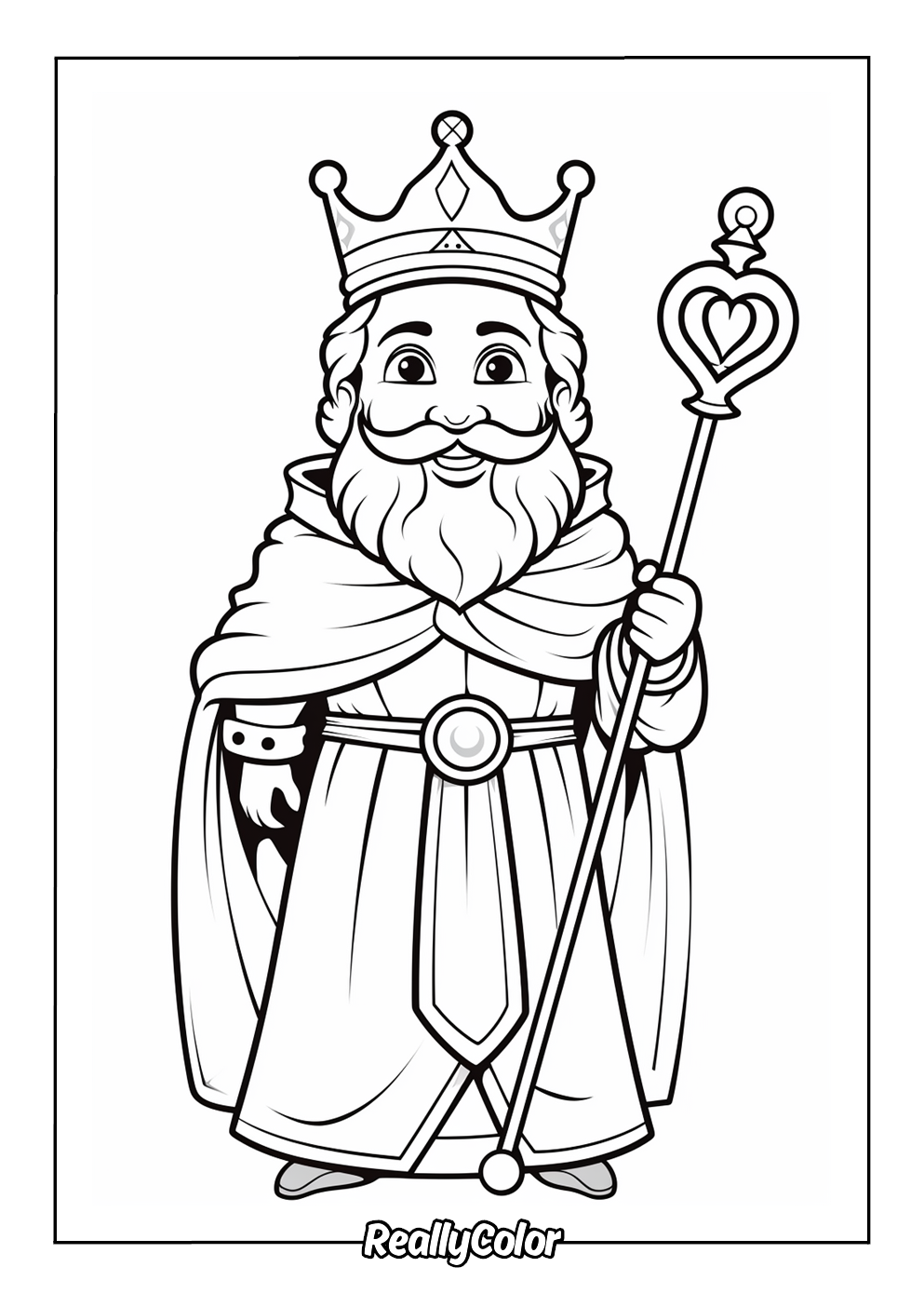 Cartoon king to color