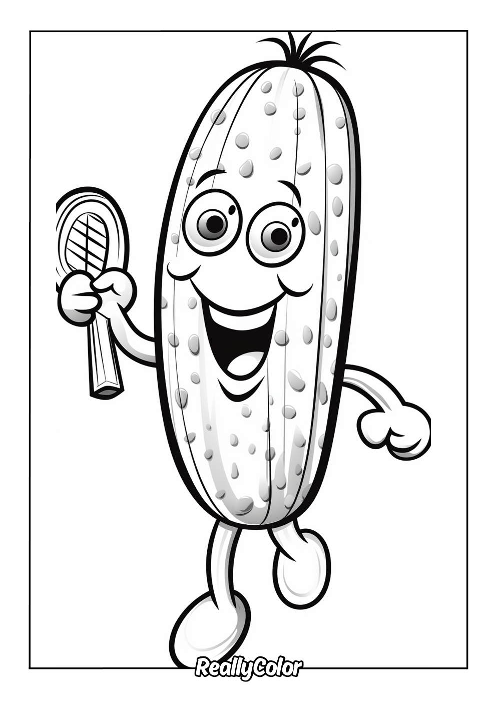 Cartoon pickle coloring page