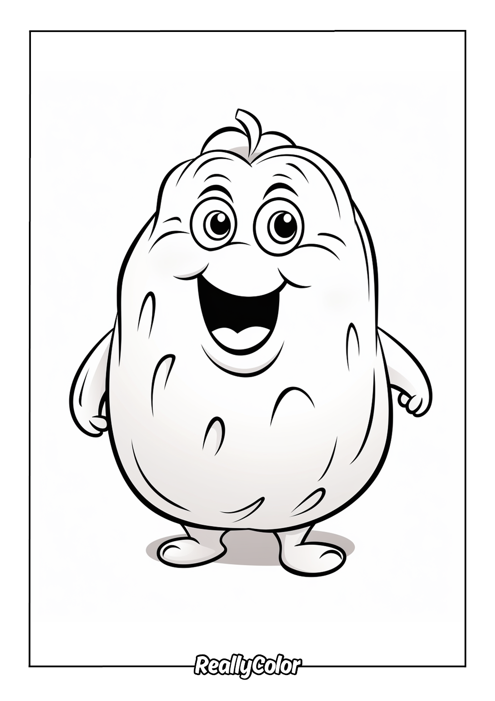 Cartoon potato coloring page