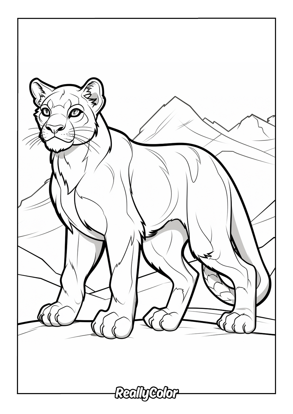 Cartoon puma color page