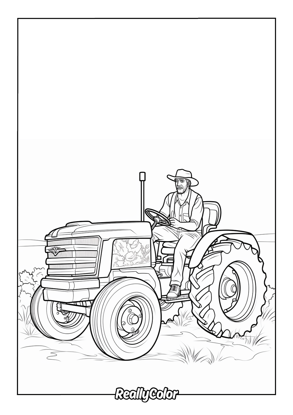 Case tractor coloring page