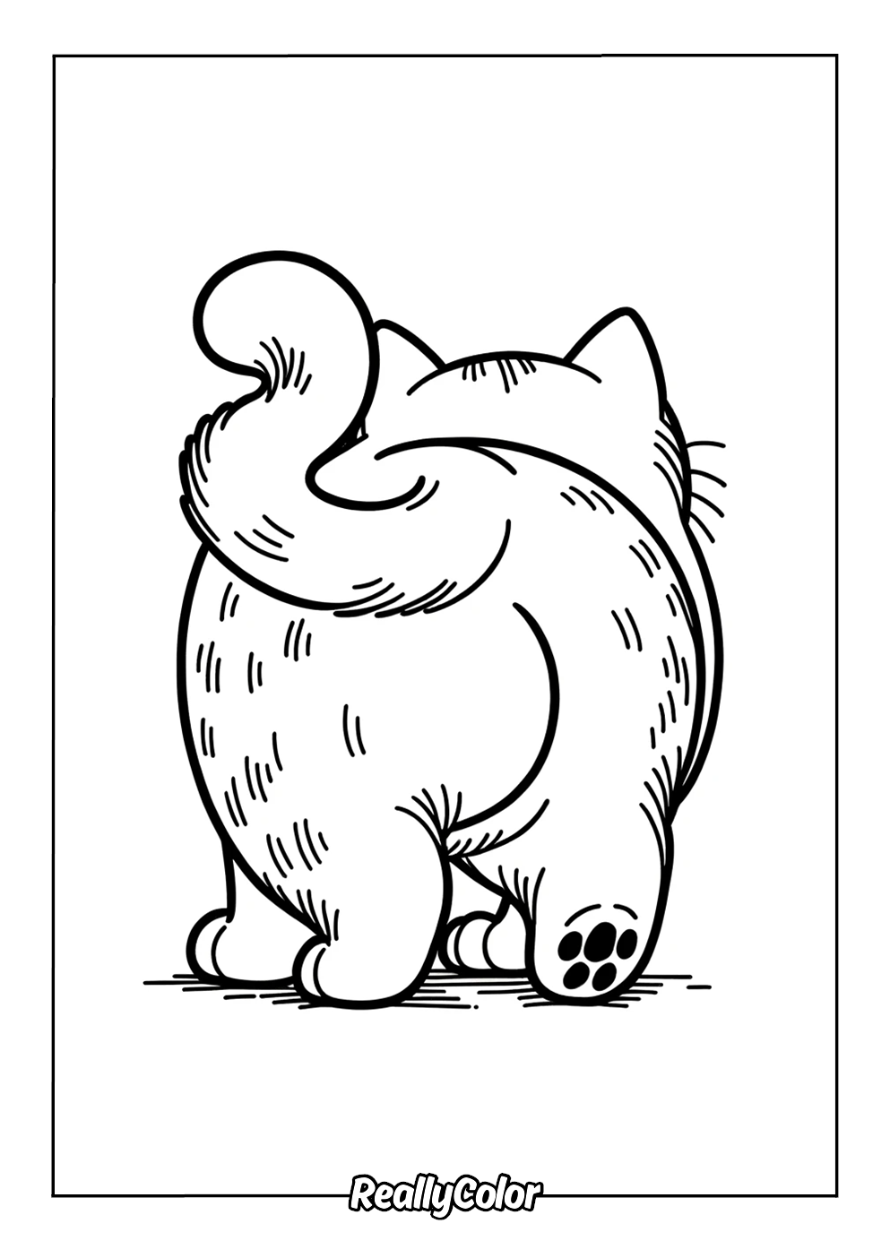 Cat butt easy for coloring