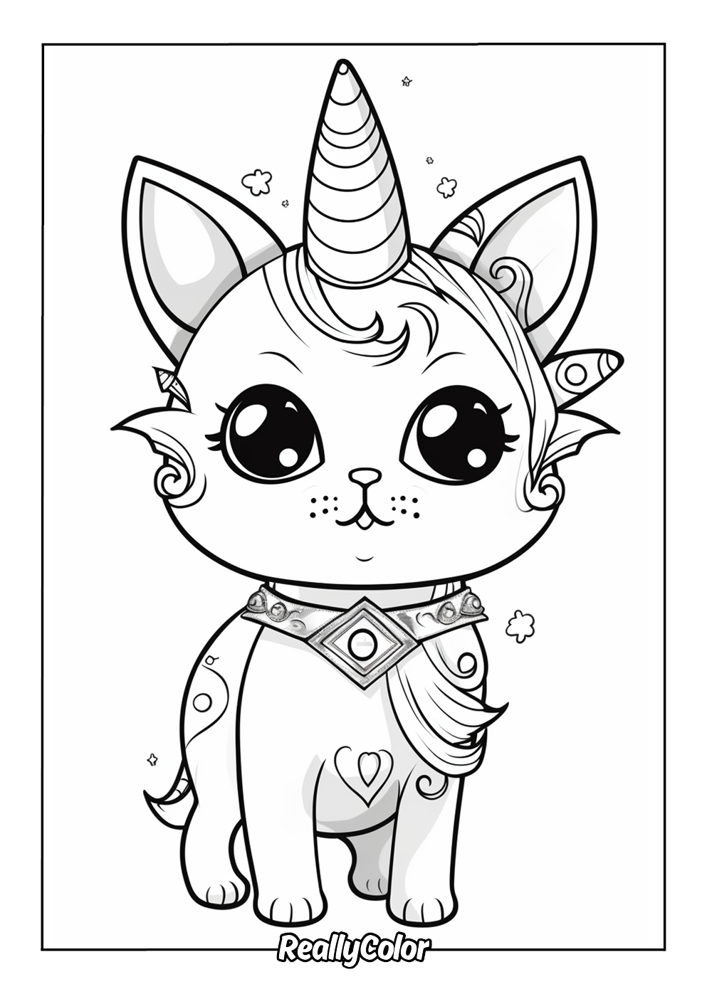 Caticorn coloring page