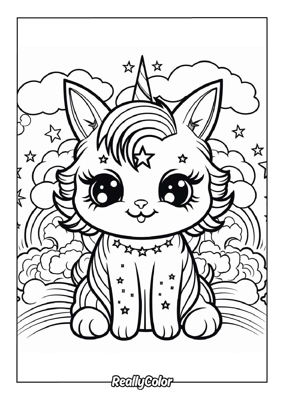 Caticorn coloring picture