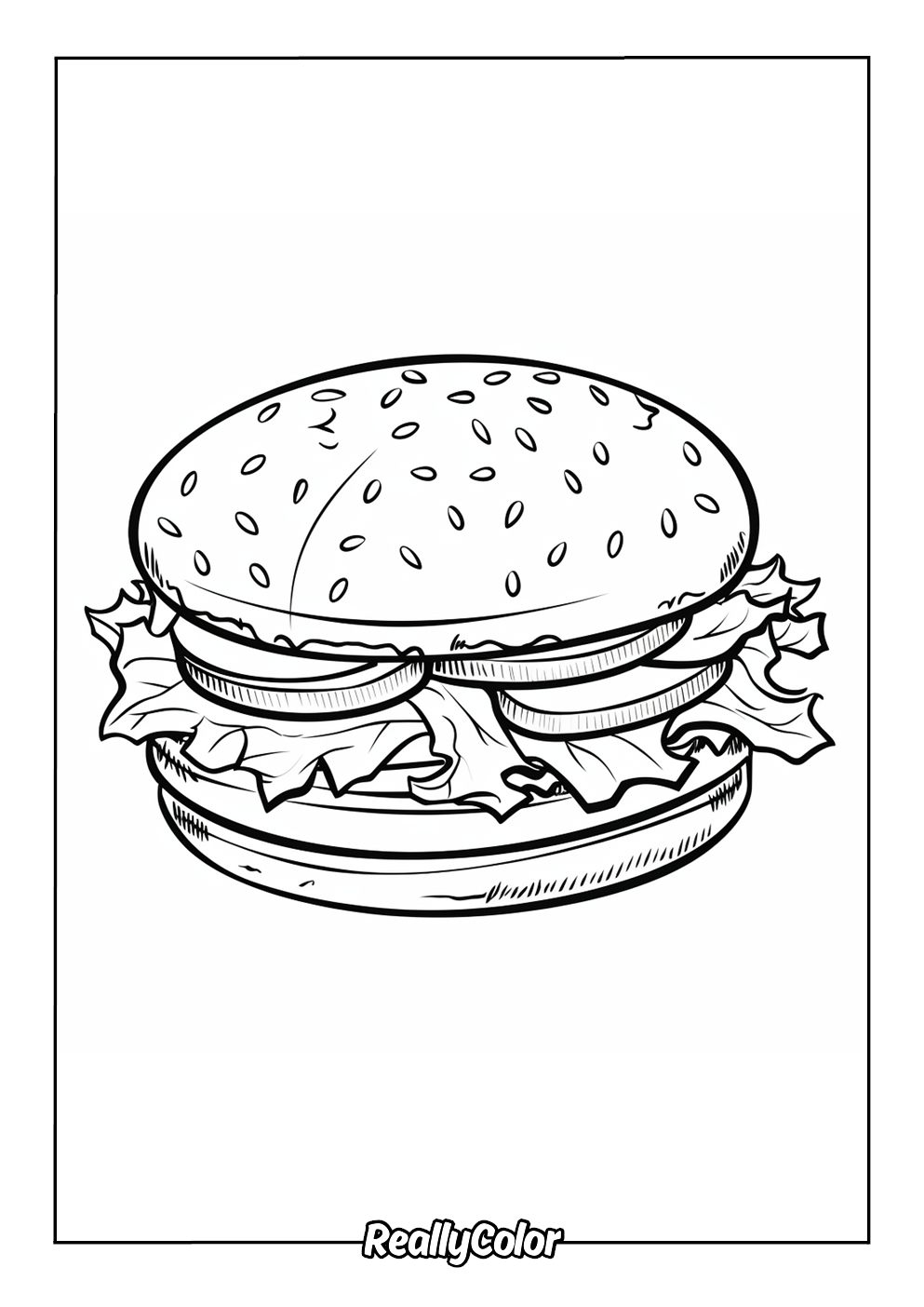 Cheeseburger coloring page for kids