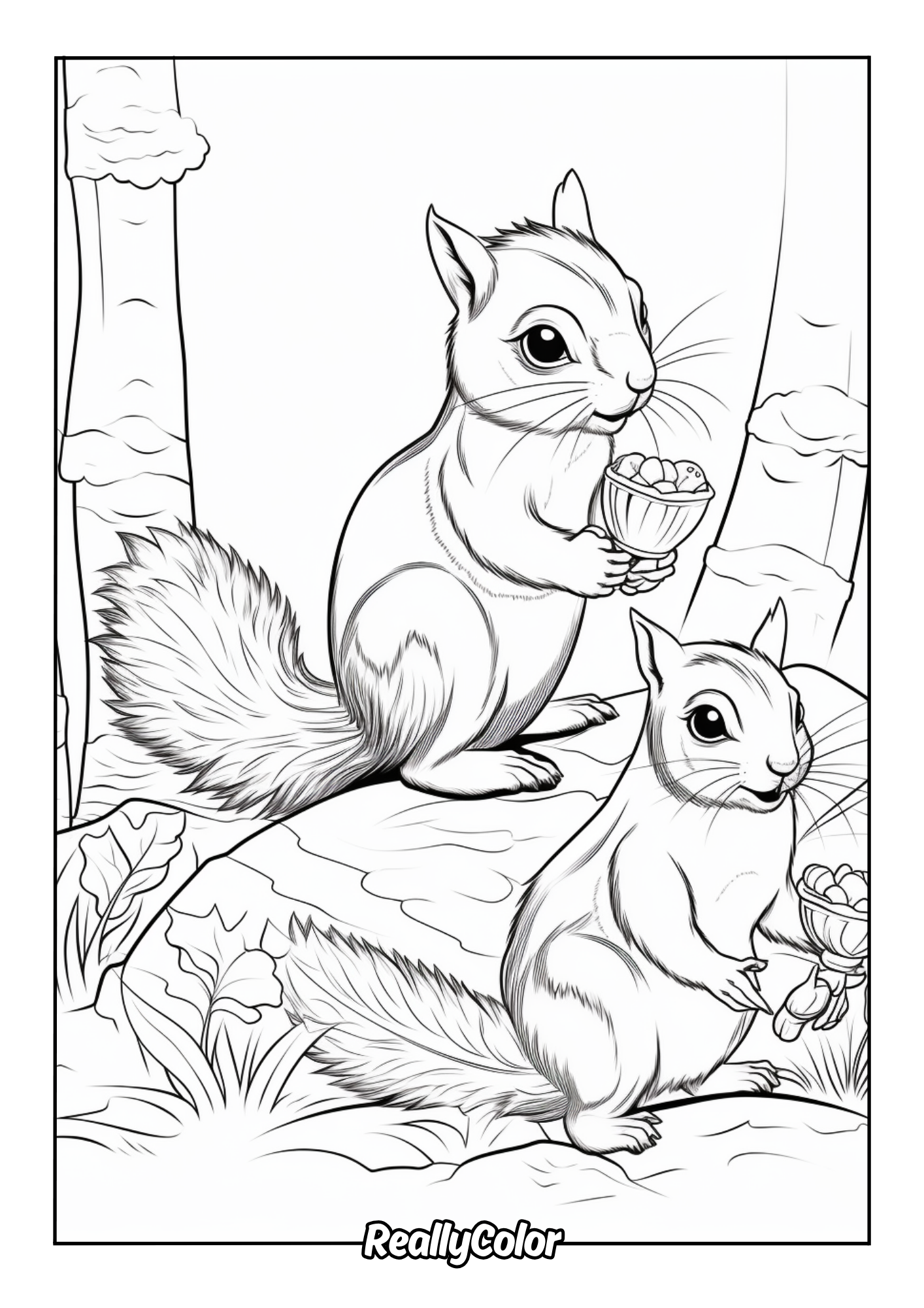 Chipmunks coloring page