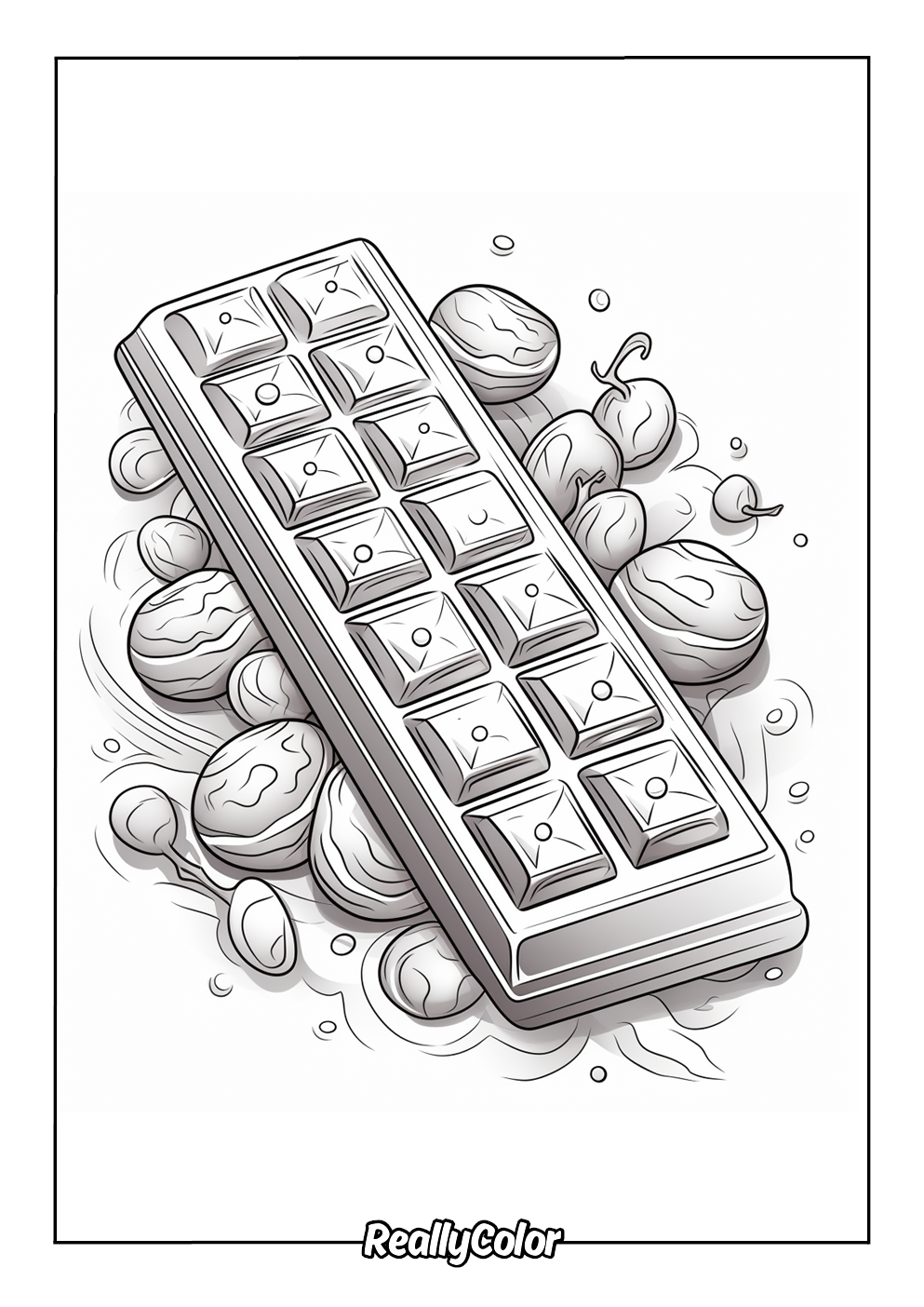 Chocolate bar coloring page