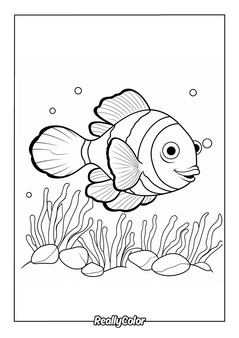 Clownfish coloring page for kids