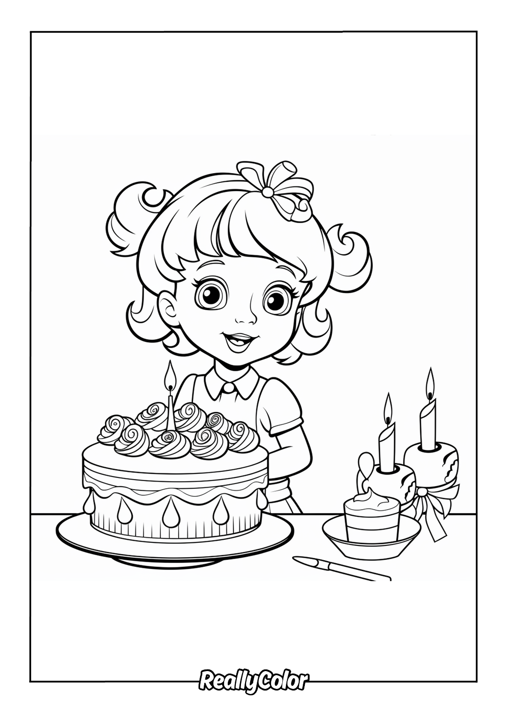 Color page cake