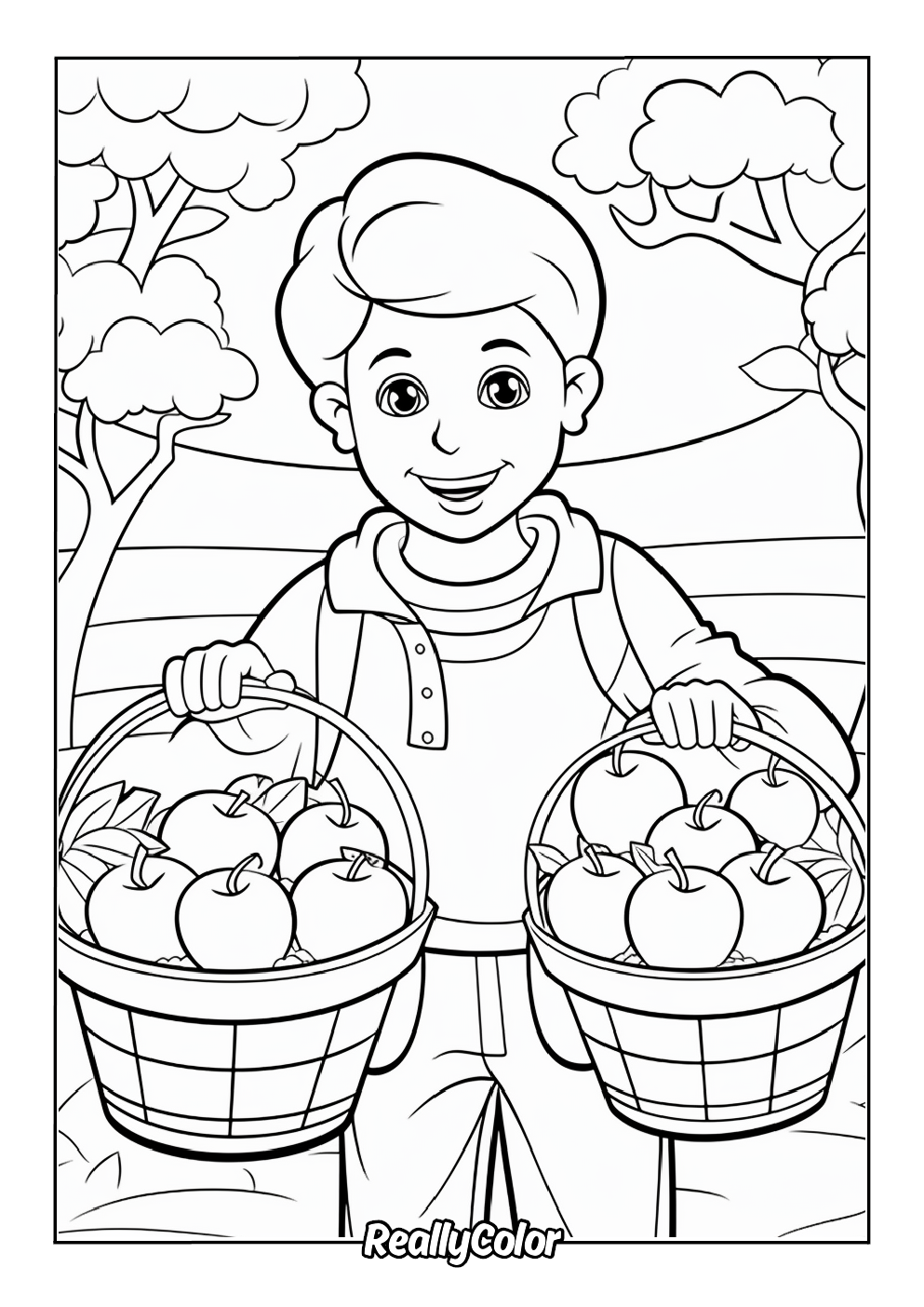 Coloring page apples