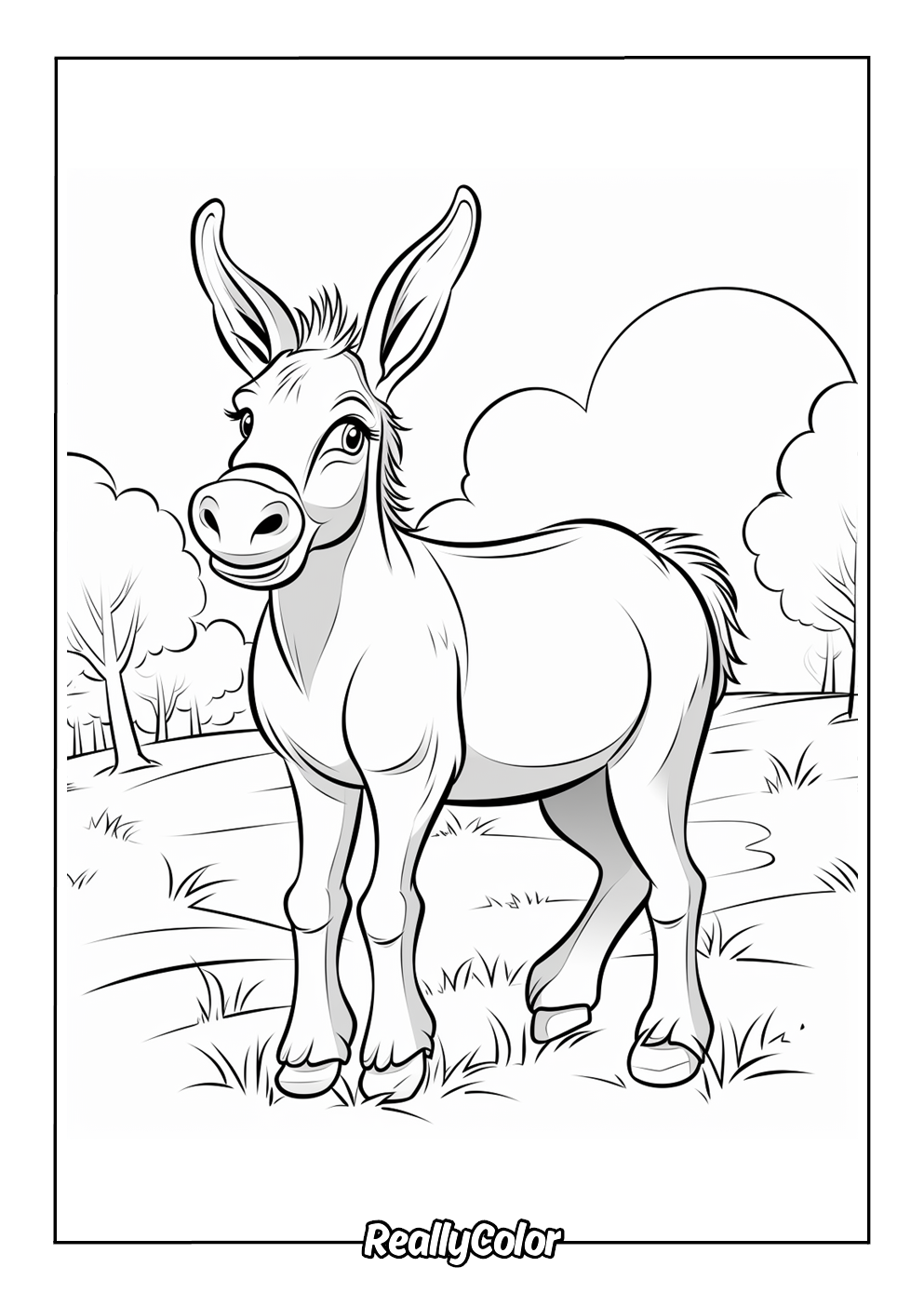 Coloring page donkey
