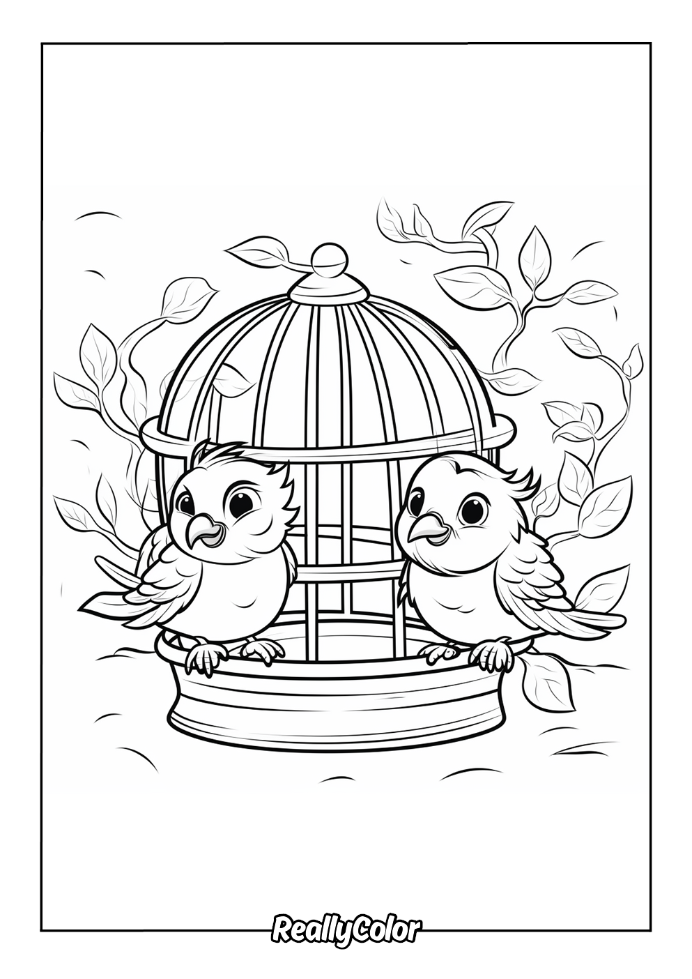 Coloring page of a birdhouse