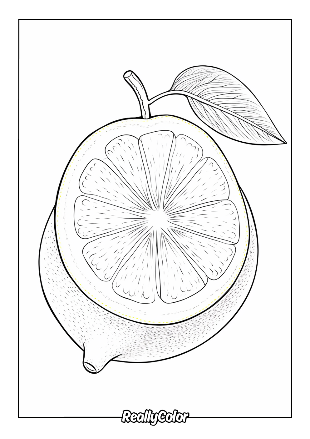 Coloring page of a lemon