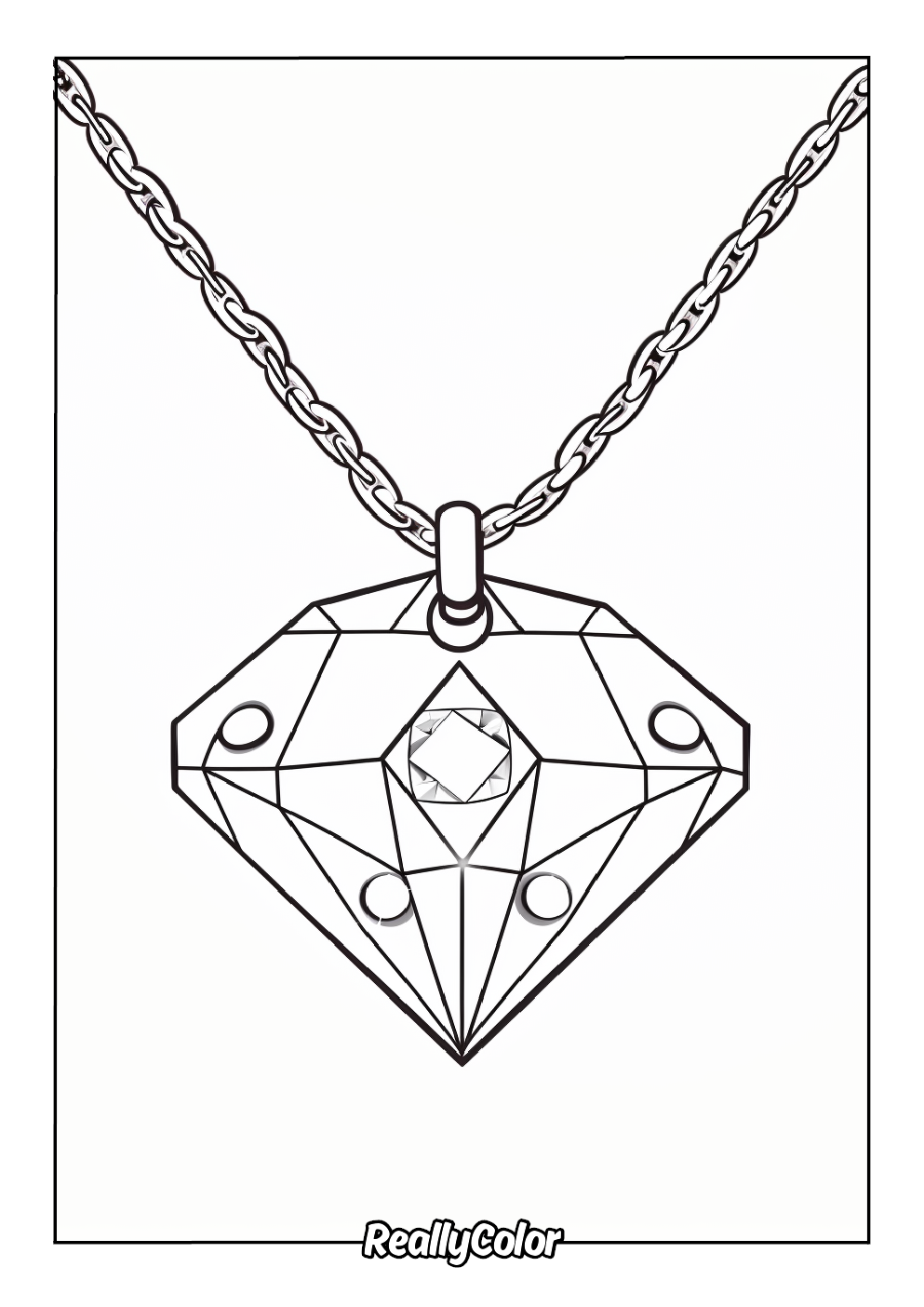 Coloring page of a luxury diamond