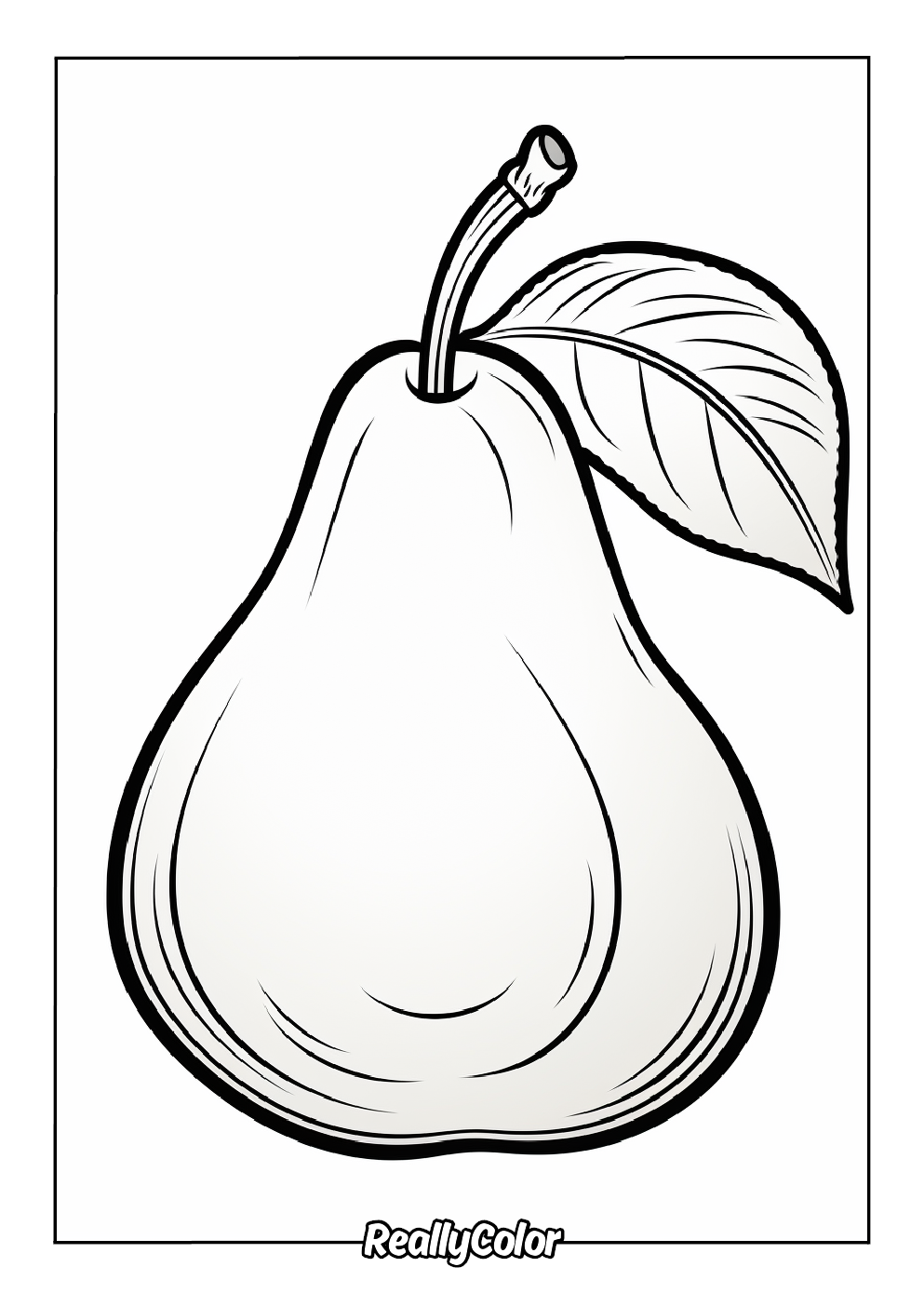 Coloring page of a pear for kids