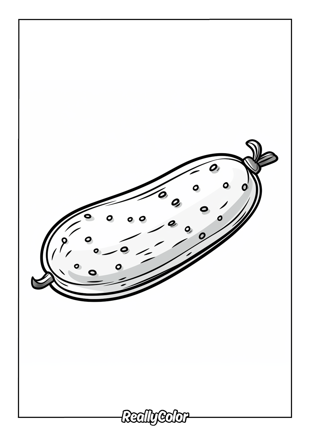 Coloring page of a pickle